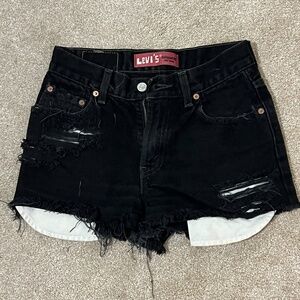 LEVI STRAUSS 550 black denim shorts